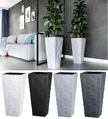 £29.99 • Buy Square Tall Plant Pot Elegant Large Flower Indoor Outdoor Garden Planters Diva