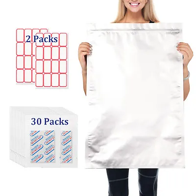 $29.99 • Buy 5 Gallon (30/15) Mylar Food Storage Bags 2500CC Oxygen Absorbers + Label Paper
