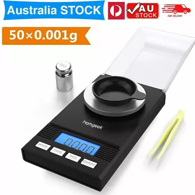 Homgeek 50g/0.001g Digital Pocket Scale Jewelry Gold Powder Weigh Scales Balance • $20.59