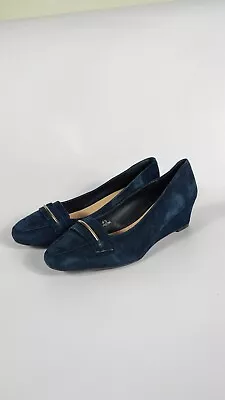 £22.49 • Buy Footglove M&S Wide Fit Size 4.5 UK Navy Blue Suede Leather Shoes BNWT RRP: £45