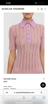 $500 • Buy Scanlan Theodore Knit Shirt Dress Size Small