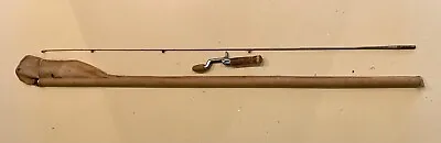 Vintage Antique 4' 9  True Temper Steel Bait Cast Fishing Rod & Case. • $20