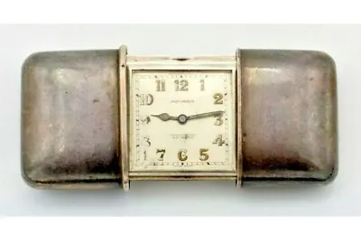 Vintage Movado Ermeto Chronometre Sterling Silver  Traveling Clock • $489