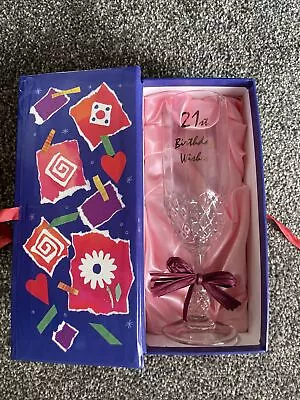 21st Happy Birthday Gift Boxed Glass Champagne Flute • £8