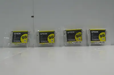 Lot Of 4 Epson 98 Yellow Ink Cartridges Genuine New / No Box • $19.95