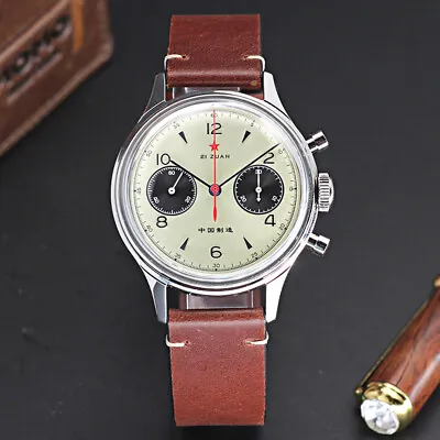 £192.31 • Buy Seagull 1963 RED STAR Panda Dial Chronograph Column Wheel Watch ST1901 Venus 175