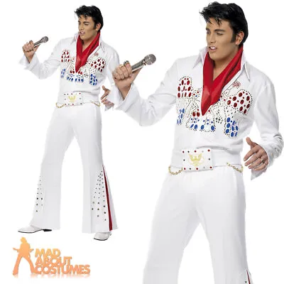 £88.99 • Buy Elvis Presley Deluxe American Eagle Costume 50s Fancy Dress Adult Mens Outfit