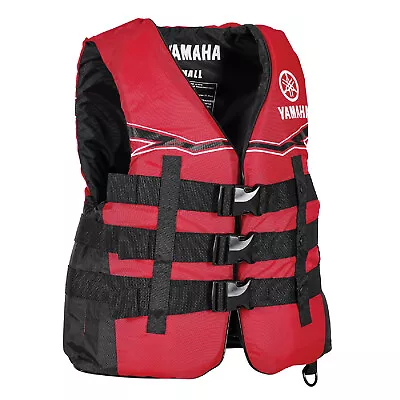 Yamaha New OEM Adult Men's LG Red Nylon Life Jacket/PFD MAR-21V3B-RD-LG • $101.15