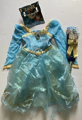 NWT Disney Store Brave L 9-10 Merida Costume Dress Wand & Tiara • $99.95