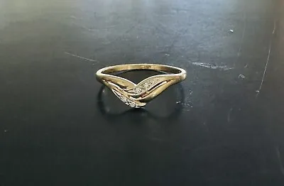 Womens Natural Diamond Gold Ring 9ct 375 • $90