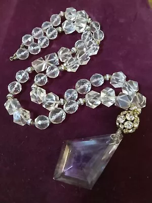 Vintage  Miriam Haskell Jewelry 1 Facetted Cut Crystal Rhinestone Necklace Oh My • $110