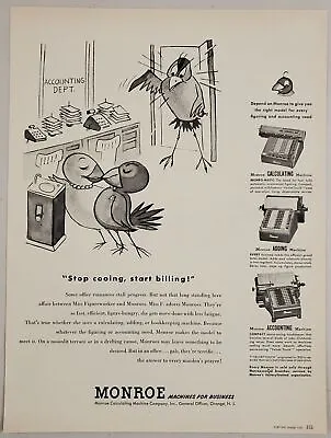 1951 Print Ad Monroe Business Machines AddingCalculatingAccounting OrangeNJ • $15.28