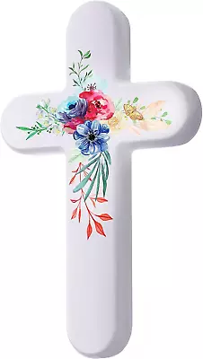 Wall Cross Wooden Crosses For Home Decor Wall Art Decorative Flowers (Flower) • $29.07