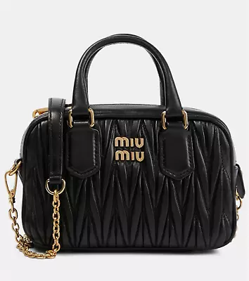MiuMiu Matelassé Leather Bag Small  Black • $290