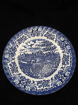 Vintage English Plate -  Olde Country Castles  - Blue And White • £19.45