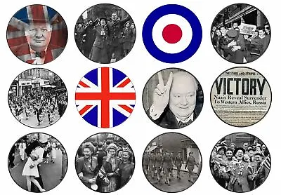 VE Day Celebrations Theme Edible Cup Cake Disc Topper • £4.99
