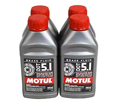 Motul 4 Pack 100950 100% Synthetic Brake Dot 5.1 Brake Fluid 1/2 Liter Or 500 Ml • $72.53