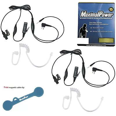 MaximalPower 2PK FBI-like 2-Pin Headset For Motorola 2-Way Radios (w/ FREE Clip) • $49