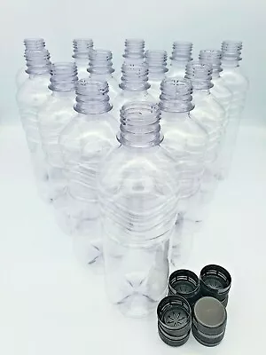 Clear Plastic 500ml Rib PET Screw Cap Drinks Bottles Cordial Home Brew X 80 • £38.40