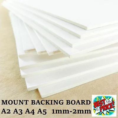 A4 A3 A2 Greyboard 1mm 1.5 2mm Micron Craft Card Thick Mount Board Frame Backing • £5.79