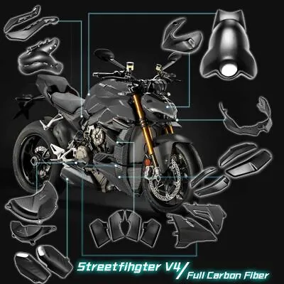 $122.19 • Buy Fit Ducati Streetfighter V4 V4S Panel Guard Protector Carbon Fiber Fairing
