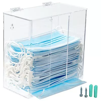 Face Mask Dispenser Box Acrylic Glove Holder  Station With Lid • $23.99