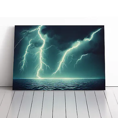 Excellent Lightning Storm Vol.2 Canvas Wall Art Print Framed Picture Home Decor • £29.95