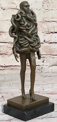 Handcrafted Detailed Mid Century Abstract Woman Bronze Masterpiece Sculpture NR • $309