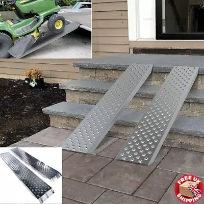 2x Loading Ramp 400kg Max Loading Steel Heavy Duty Lawn Mower Quad Trailer Van • £67.87