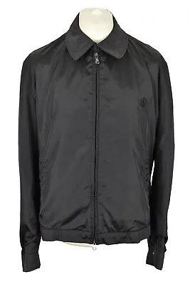 VERSACE Black Windcheater Jacket Size 52 Mens Full Zip Outdoors Outerwear • £59.47