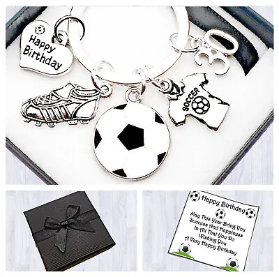 16th. 18th. 21st Birthday Gift. Football Keyring. Round Keyring. Box & Card • £5.95