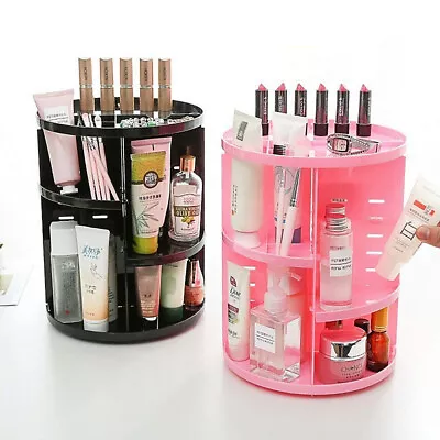 360 Degree Rotating Cosmetic Makeup Organizer Storage Box Lipstick Shelf Display • $20.59