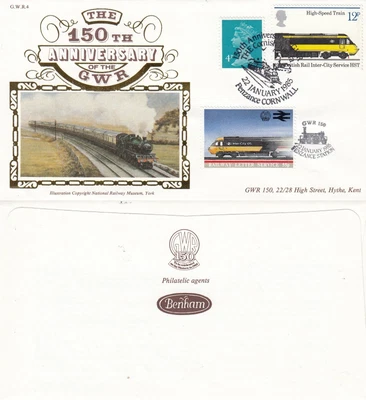 £5.99 • Buy 22 Jan 1985 Gwr 150 Cornish Riviera Benham Gwr 4 First Day Cover Penzance Shs