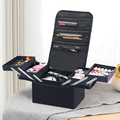 Extra Large Vanity Case Beauty Box Make Up Jewelry Cosmetic Nail Storage Box UK • £15.99