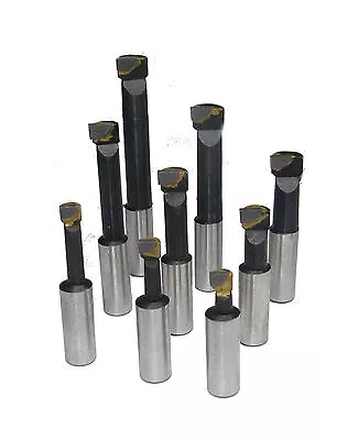 Rdg Carbide Boring Bar Set 10mm Shank 9pc Set Boring Head Boring Tools Milling • £24.50