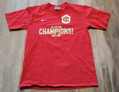 Manchester United 2006-2007 We Are The Champions T Shirt Nike Mens Small S • $12.40