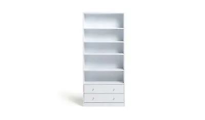 £64.99 • Buy Maine 2 Drawer Tall Bookcase - White