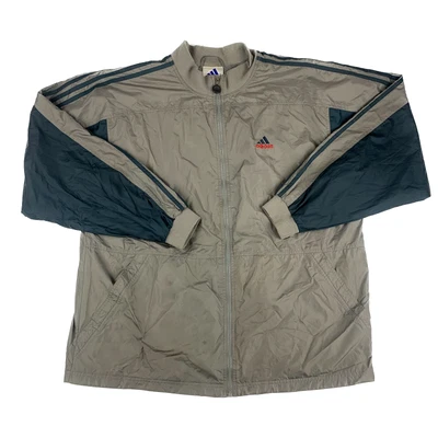 $49.99 • Buy Vintage Adidas Mens Windbreaker Brown Navy Track Jacket Full Zip Size XL 90s