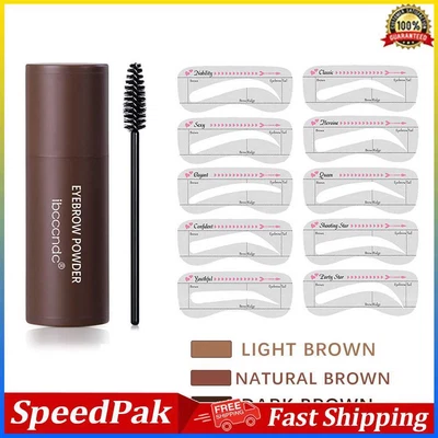 £4.43 • Buy Waterproof Brow Stencils Powder Kit Natrual Eye Eyebrow Stick Hair Line Lasting 