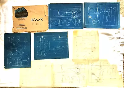 Vintage Hawk P-6-E Biwing Model Airplane Blueprints X 12 • $19.99