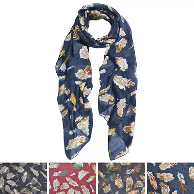 Elegant Women's Feather Print Fashion Scarf Wrap - Different Colors • $7.99