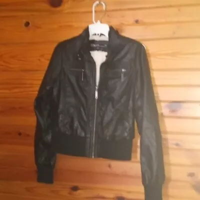 Ashley By 26 International Women's Size Small Black Faux Leather Moto Jacke • $15