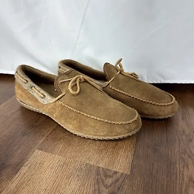 Patagonia Thatcher Suede Leather Moccasin Boat Shoe Brown Women’s Size 9.5 • $22