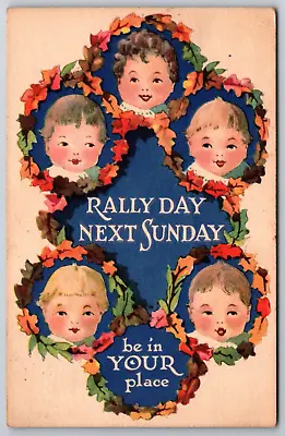 Rally Day Hagerstown Maryland MD 1922 Children Autumn Sunday School  Postcard • $9.98