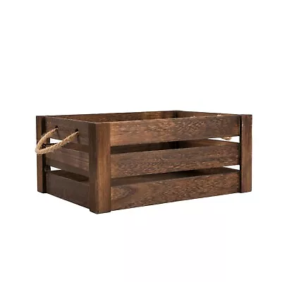 Strong Rope Handle Display Storage Wooden Crate Shelve Box Christmas Gift Hamper • £14.99