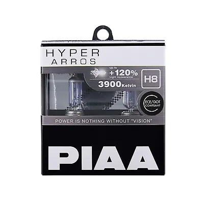 PIAA HYPER ARROS 3900K HALOGEN BULBS Up To +120% More Light (H8)(HE-904) • £30.24