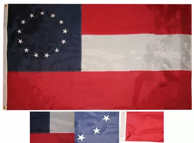 3x5 Embroidered Sewn 13 Stars And Bars First National 210D Nylon Flag 3'x5'  • $37.76