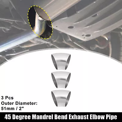 3pcs OD 2 Inch 45 Degree Bend Exhaust Elbow Tube Pipe Arc Length 63mm For Car • $12.49