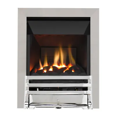 MODERN HIGH EFFICIENCY GAS FIRE CHIMNEY COAL FIREPLACE INSET GLASS FRONTED 4kW • £495