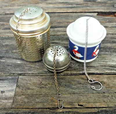 Lot Of 3 Vintage Tea Infusers -- 1 Measurements 1 Ball & 1 Ceramic 1970s Japan • $9.95